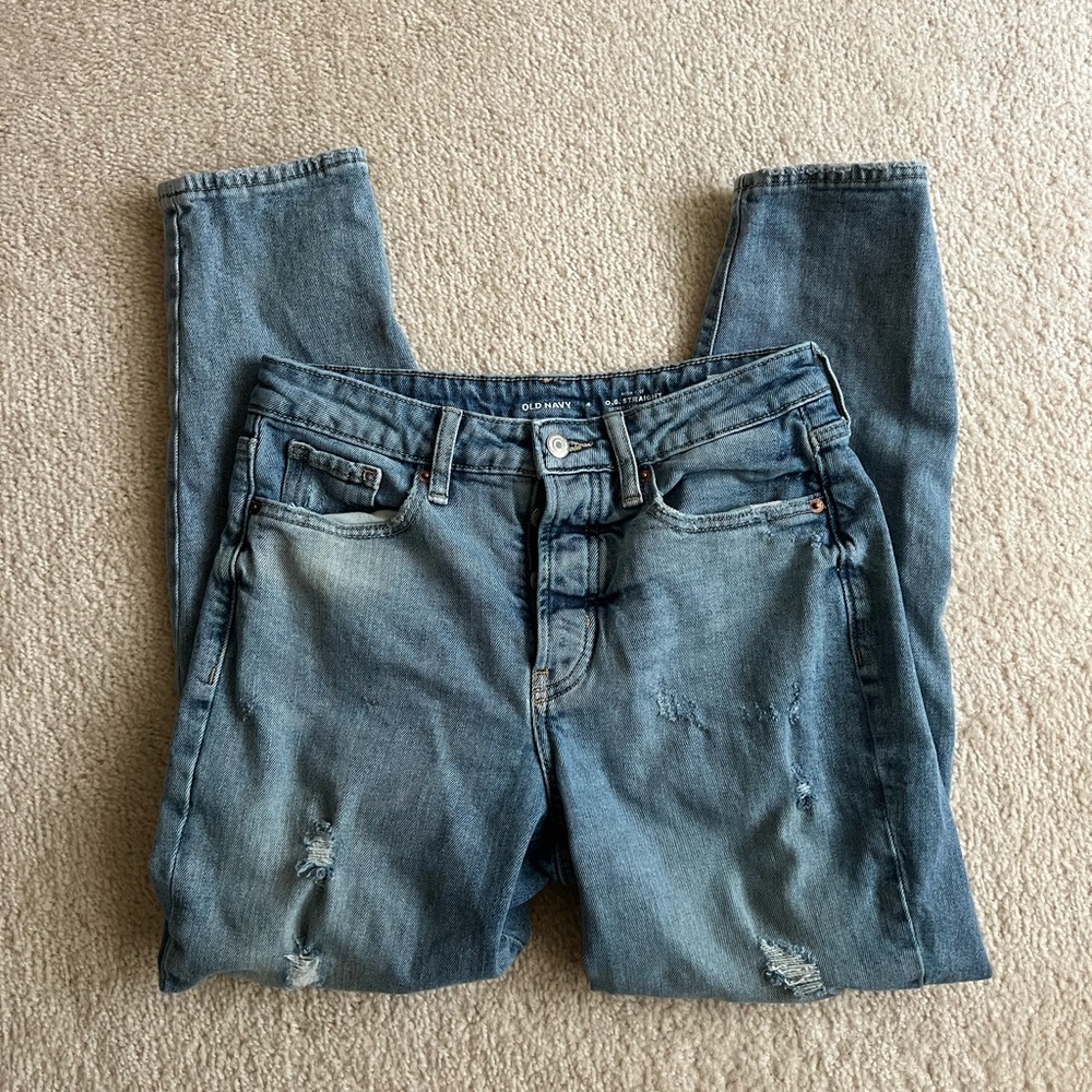 Old Navy Women's Straight Leg Jeans - Blue
